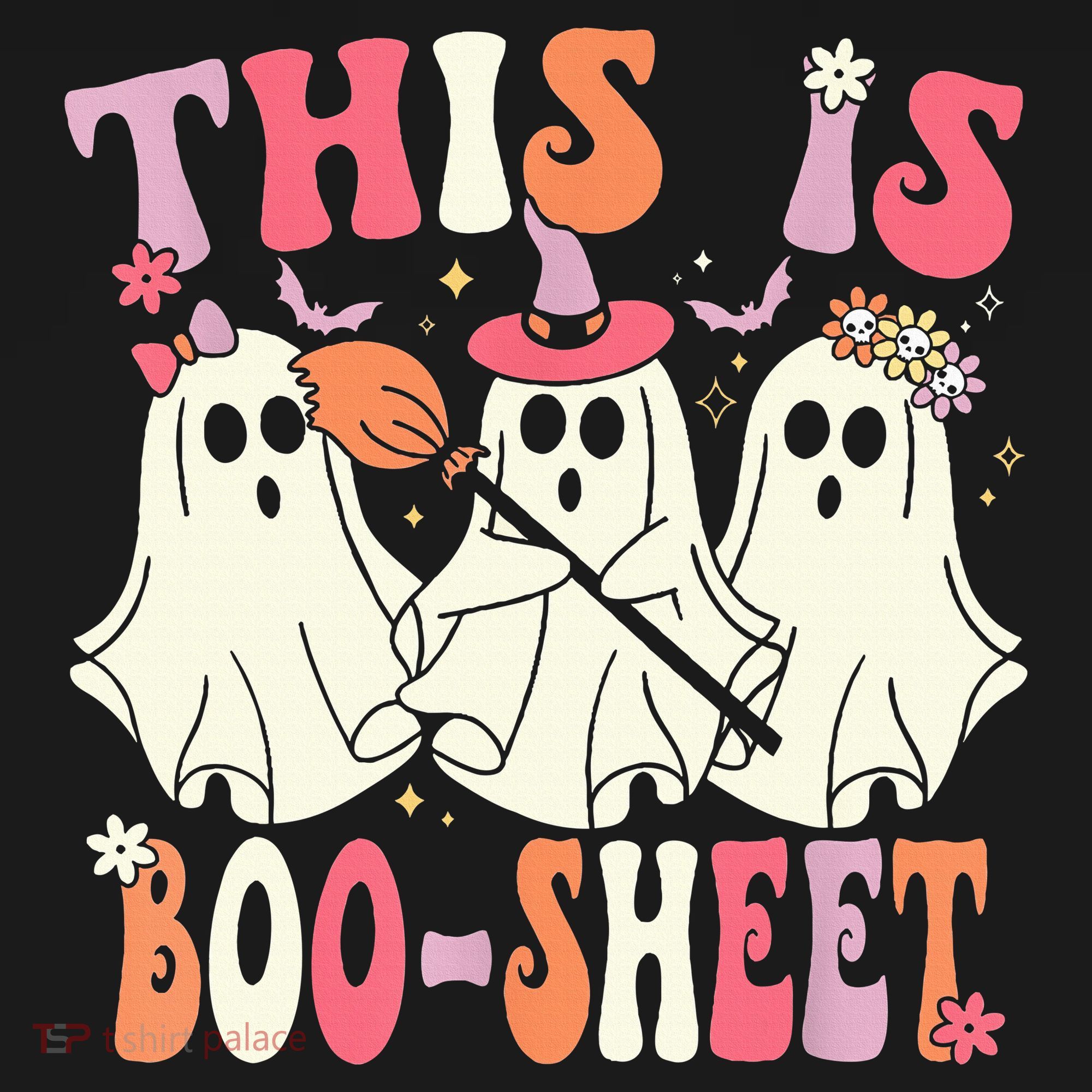 Retro Groovy This Is Some Boo Sheet Halloween Ghost Funny USA-Made Doggie Bandana