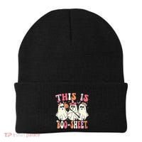 Retro Groovy This Is Some Boo Sheet Halloween Ghost Funny Beanie thumb 0
