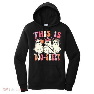 Retro Groovy This Is Some Boo Sheet Halloween Ghost Funny Women's Hoodie