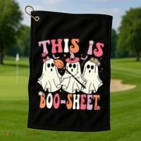 Retro Groovy This Is Some Boo Sheet Halloween Ghost Funny Golf Towel thumb 1