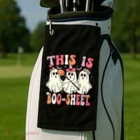 Retro Groovy This Is Some Boo Sheet Halloween Ghost Funny Golf Towel thumb 2
