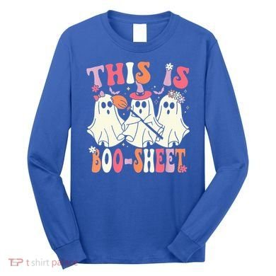 Retro Groovy This Is Some Boo Sheet Halloween Ghost Funny Long Sleeve Shirt