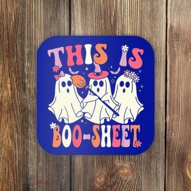 Retro Groovy This Is Some Boo Sheet Halloween Ghost Funny Coaster