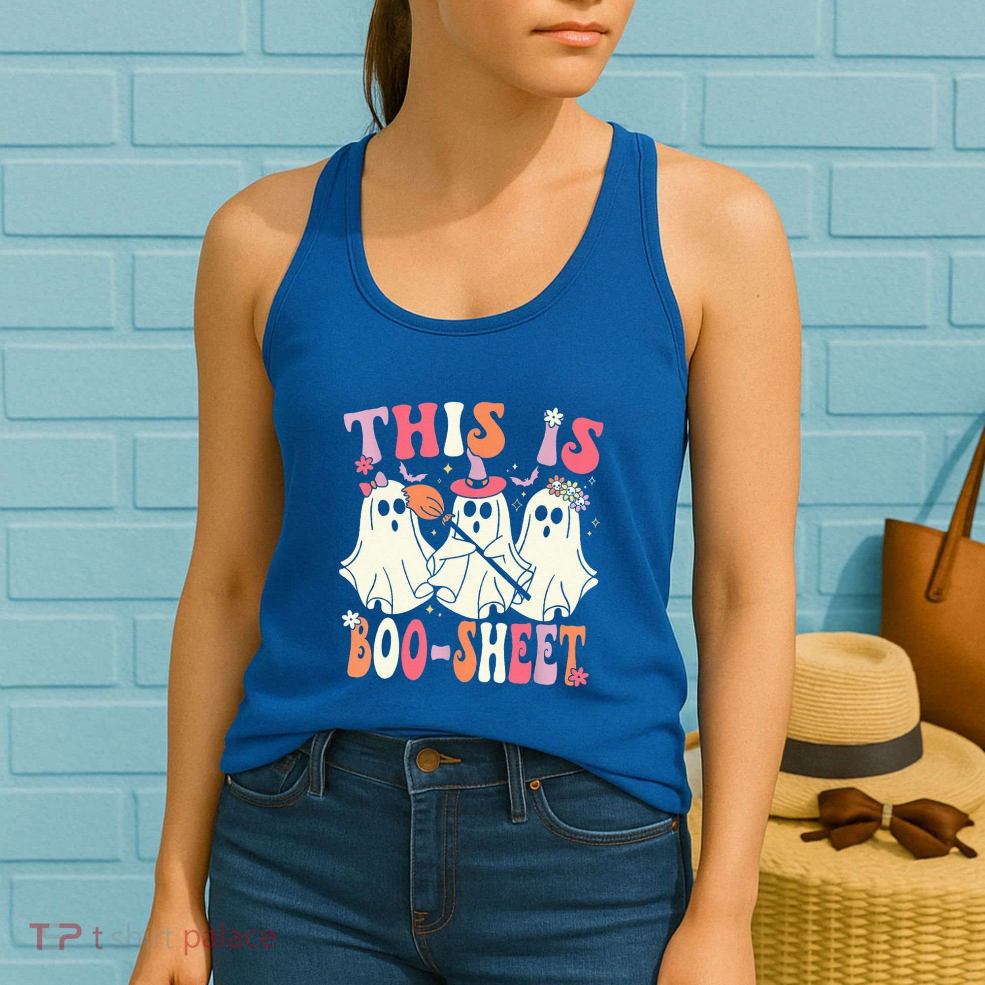 Retro Groovy This Is Some Boo Sheet Halloween Ghost Funny Women's Tank Top