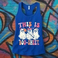 Retro Groovy This Is Some Boo Sheet Halloween Ghost Funny Women's Tank Top thumb 3