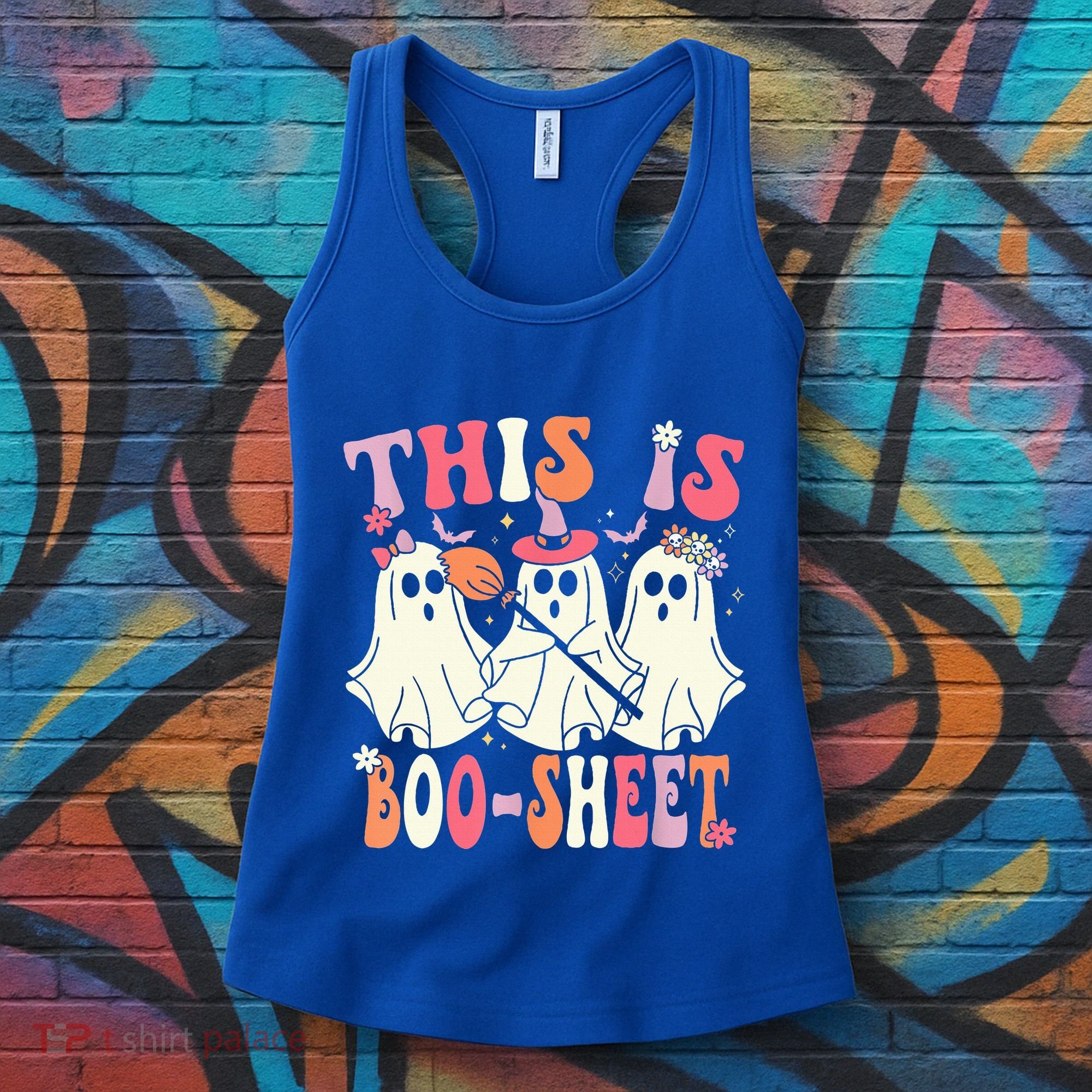 Retro Groovy This Is Some Boo Sheet Halloween Ghost Funny Women's Tank Top