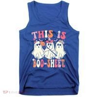 Retro Groovy This Is Some Boo Sheet Halloween Ghost Funny Tank Top thumb 0