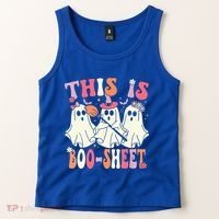Retro Groovy This Is Some Boo Sheet Halloween Ghost Funny Tank Top thumb 2