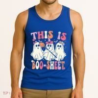 Retro Groovy This Is Some Boo Sheet Halloween Ghost Funny Tank Top thumb 3