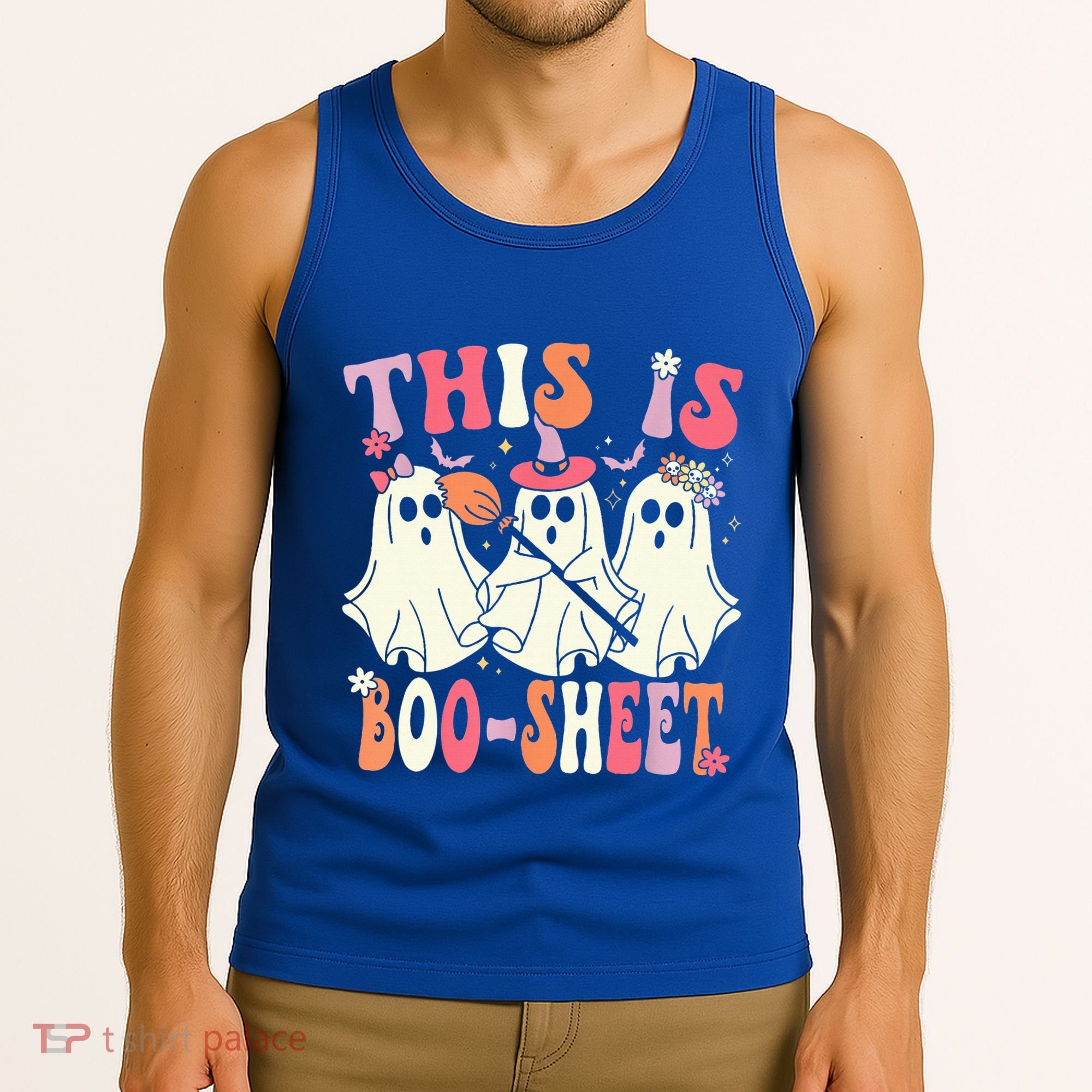 Retro Groovy This Is Some Boo Sheet Halloween Ghost Funny Tank Top