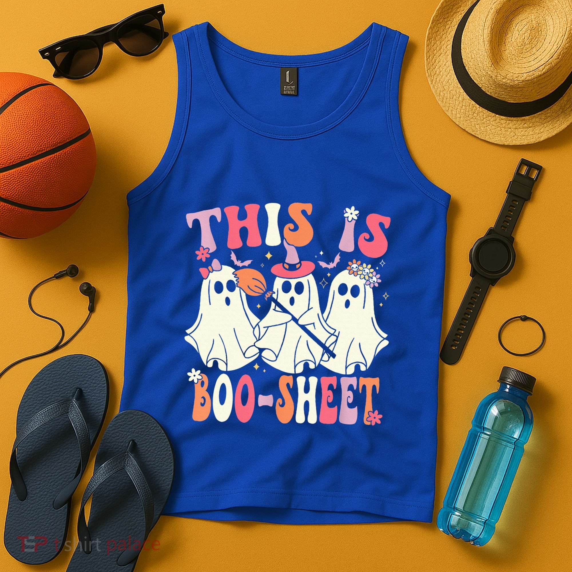 Retro Groovy This Is Some Boo Sheet Halloween Ghost Funny Tank Top