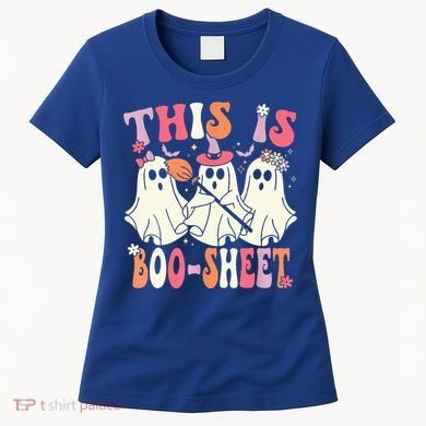 Retro Groovy This Is Some Boo Sheet Halloween Ghost Funny Women's T-Shirt