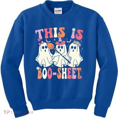 Retro Groovy This Is Some Boo Sheet Halloween Ghost Funny Kids Sweatshirt