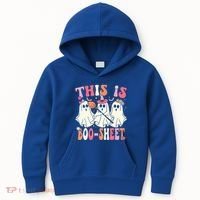 Retro Groovy This Is Some Boo Sheet Halloween Ghost Funny Kids Hoodie thumb 0