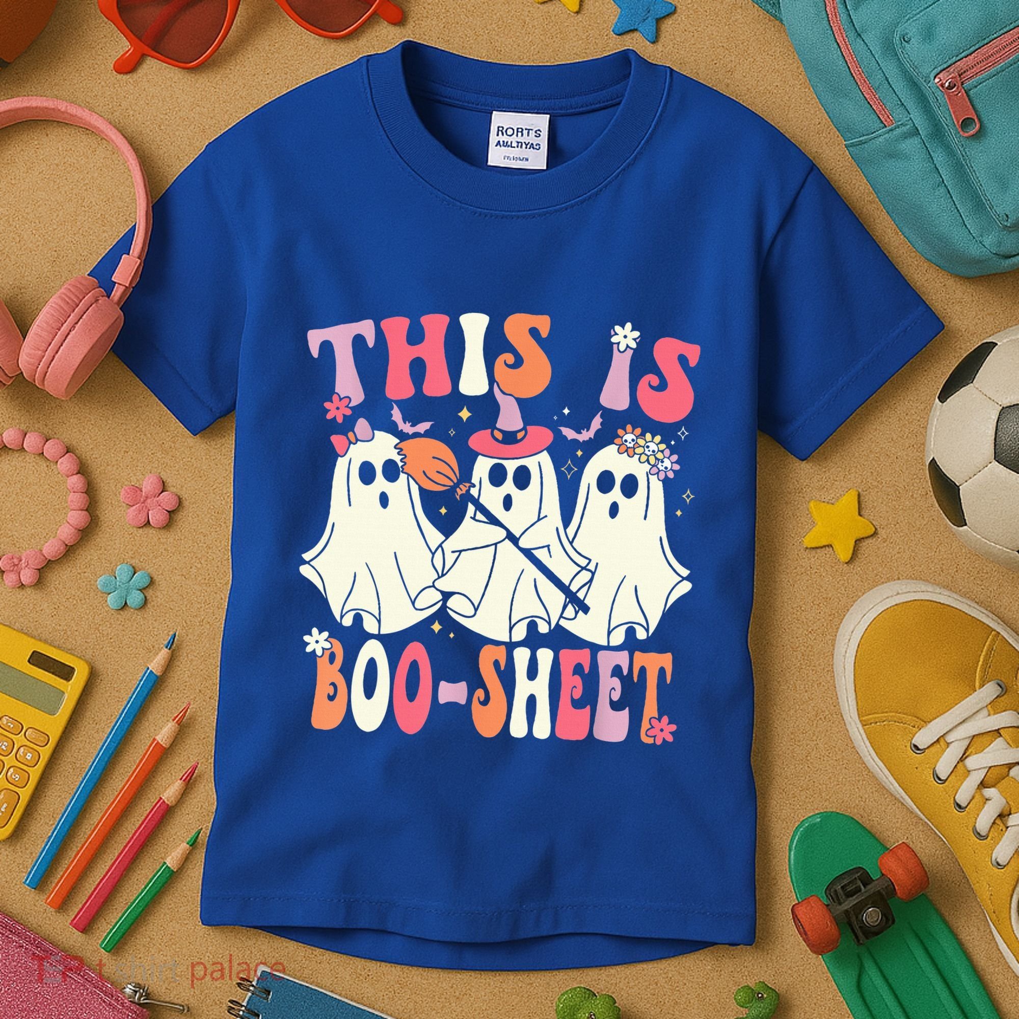 Retro Groovy This Is Some Boo Sheet Halloween Ghost Funny Kids T-Shirt