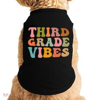Retro Groovy Third Grade Vibes 3Rd Grade First Day Of School Gift Doggie Tank
