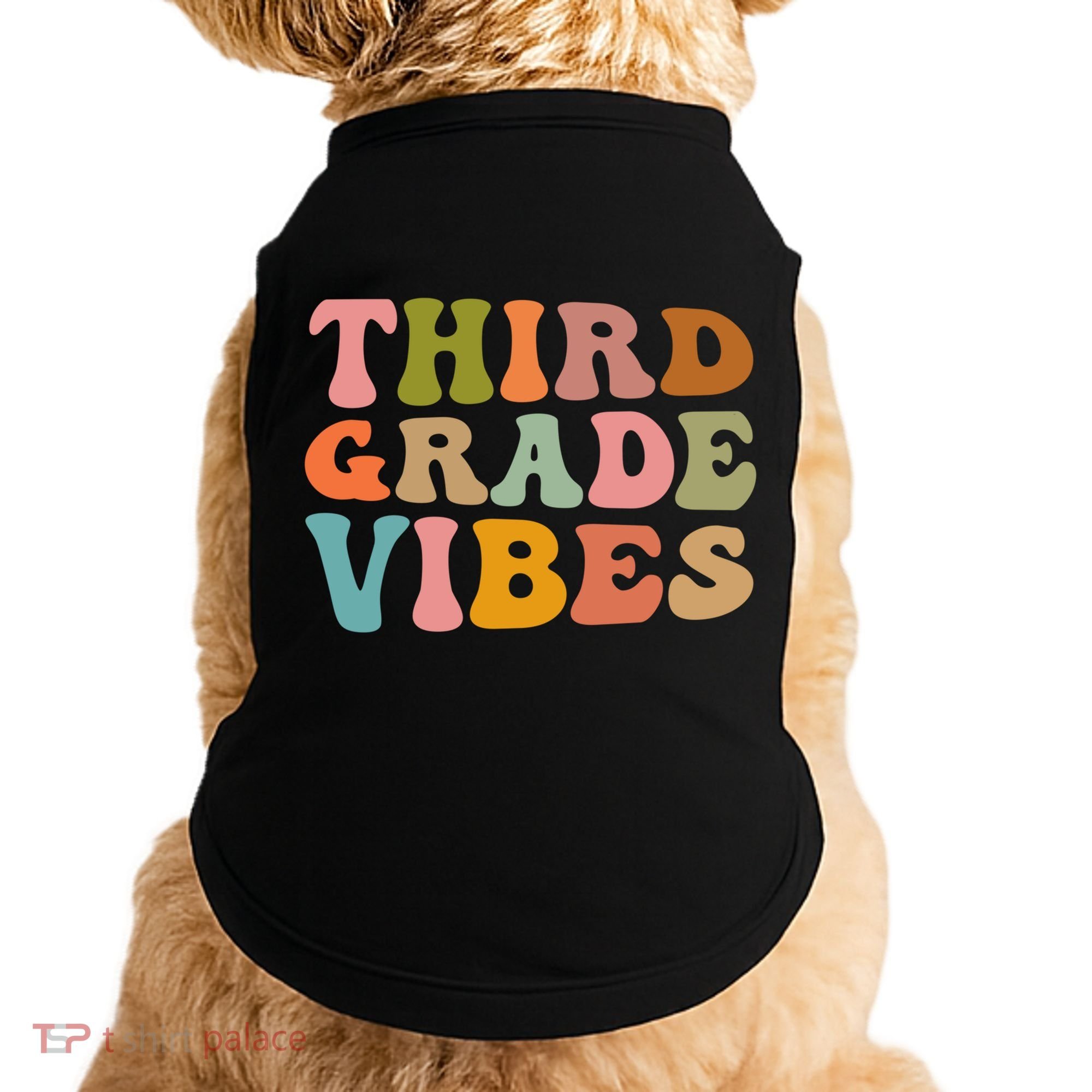 Retro Groovy Third Grade Vibes 3Rd Grade First Day Of School Gift Doggie Tank