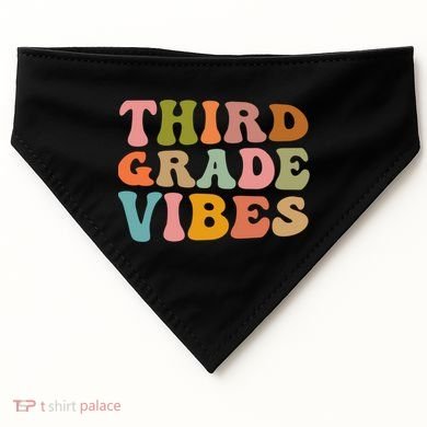 Retro Groovy Third Grade Vibes 3Rd Grade First Day Of School Gift USA-Made Doggie Bandana