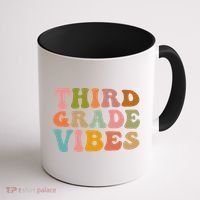 Retro Groovy Third Grade Vibes 3Rd Grade First Day Of School Gift Coffee Mug thumb 1