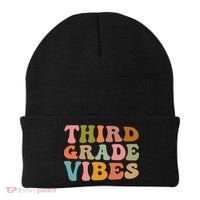 Retro Groovy Third Grade Vibes 3Rd Grade First Day Of School Gift Beanie thumb 0