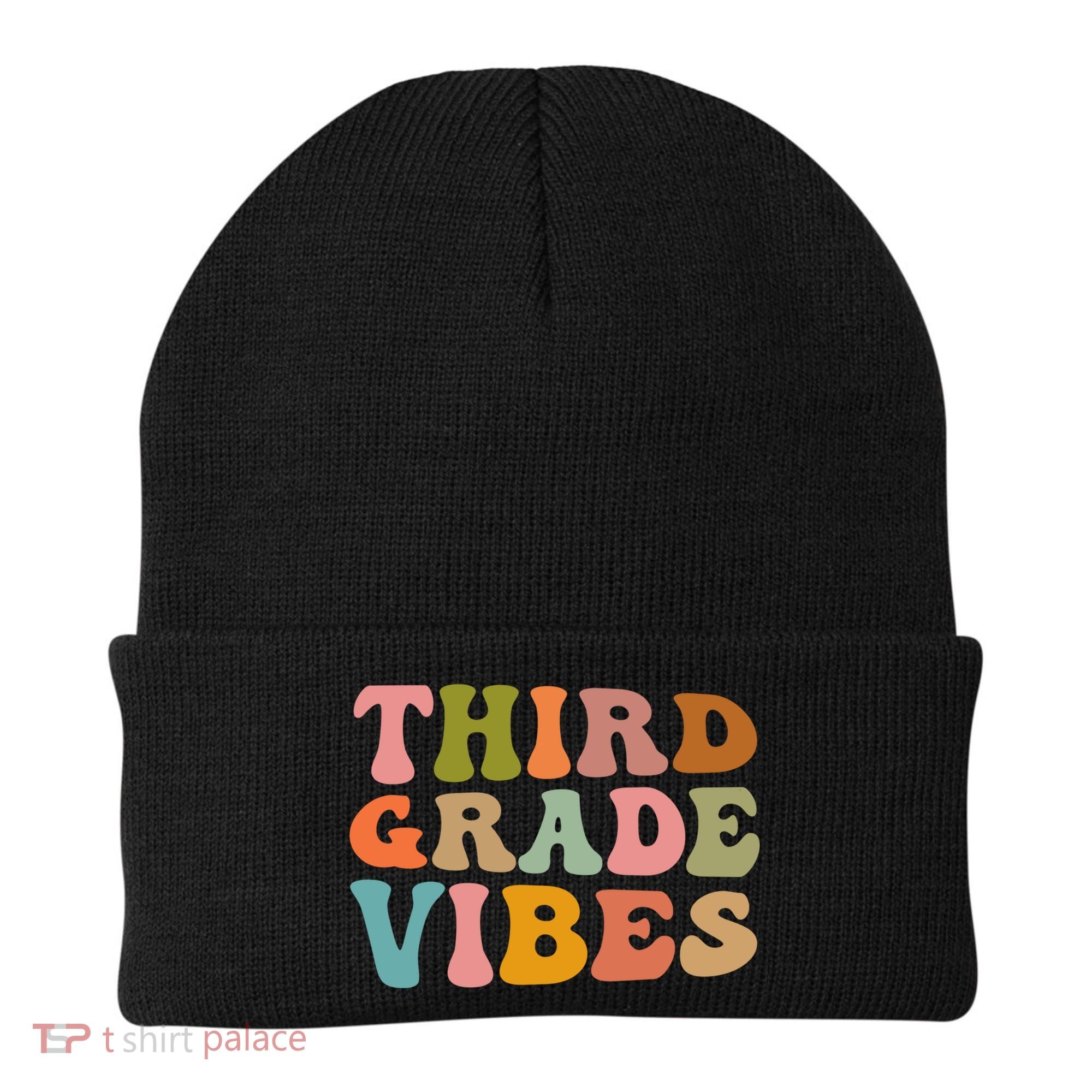 Retro Groovy Third Grade Vibes 3Rd Grade First Day Of School Gift Beanie