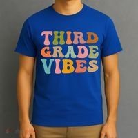 Retro Groovy Third Grade Vibes 3Rd Grade First Day Of School Gift T-Shirt thumb 3
