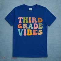 Retro Groovy Third Grade Vibes 3Rd Grade First Day Of School Gift T-Shirt thumb 5