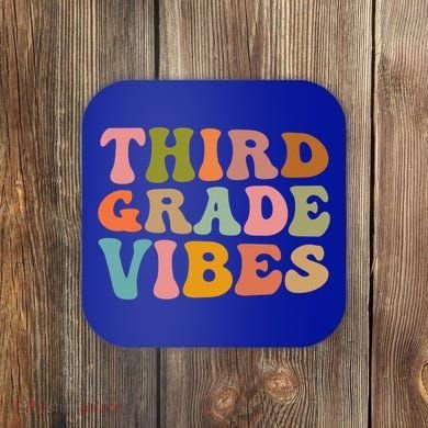 Retro Groovy Third Grade Vibes 3Rd Grade First Day Of School Gift Coaster