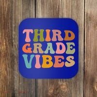 Retro Groovy Third Grade Vibes 3Rd Grade First Day Of School Gift Coaster thumb 0