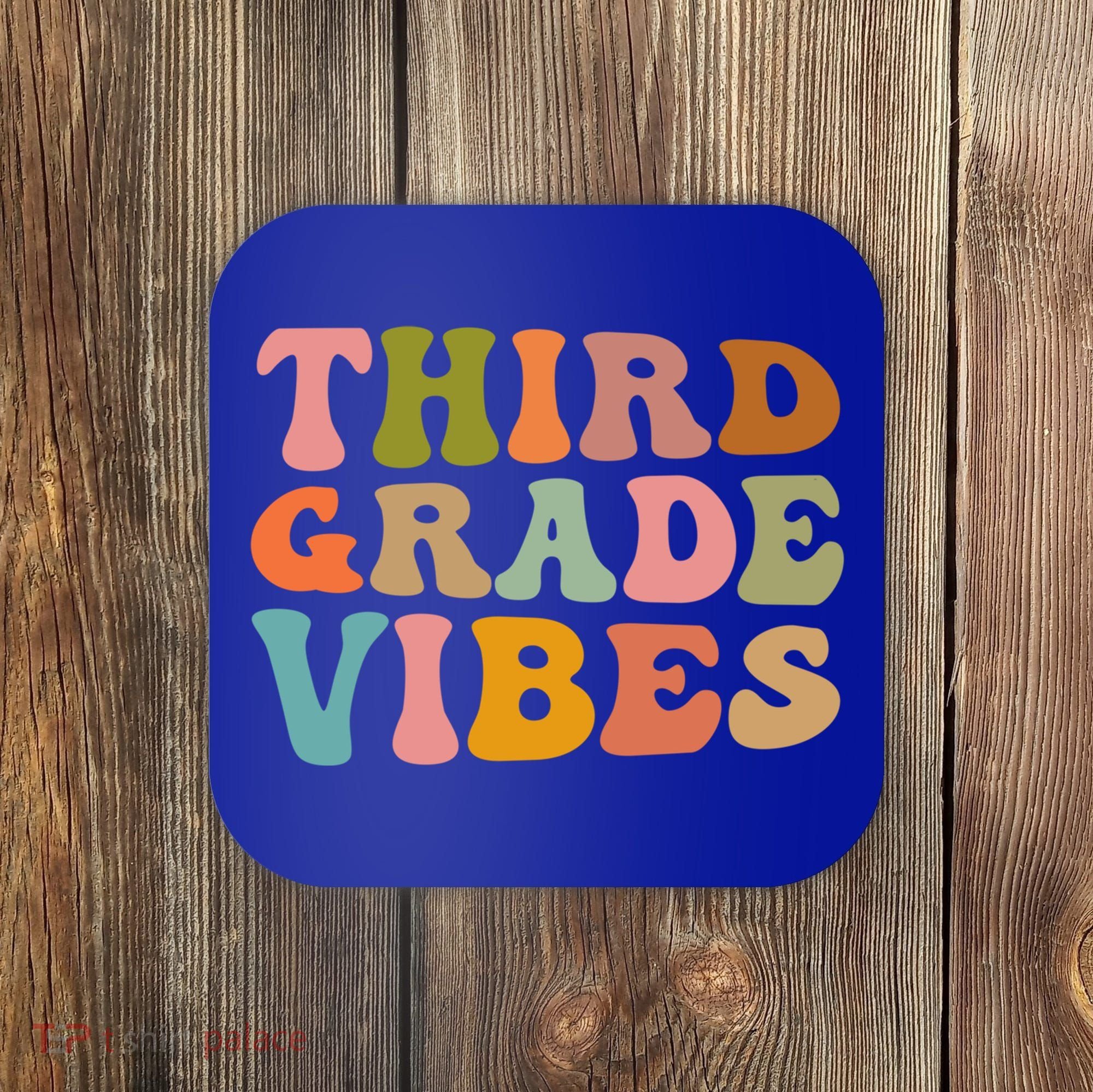 Retro Groovy Third Grade Vibes 3Rd Grade First Day Of School Gift Coaster