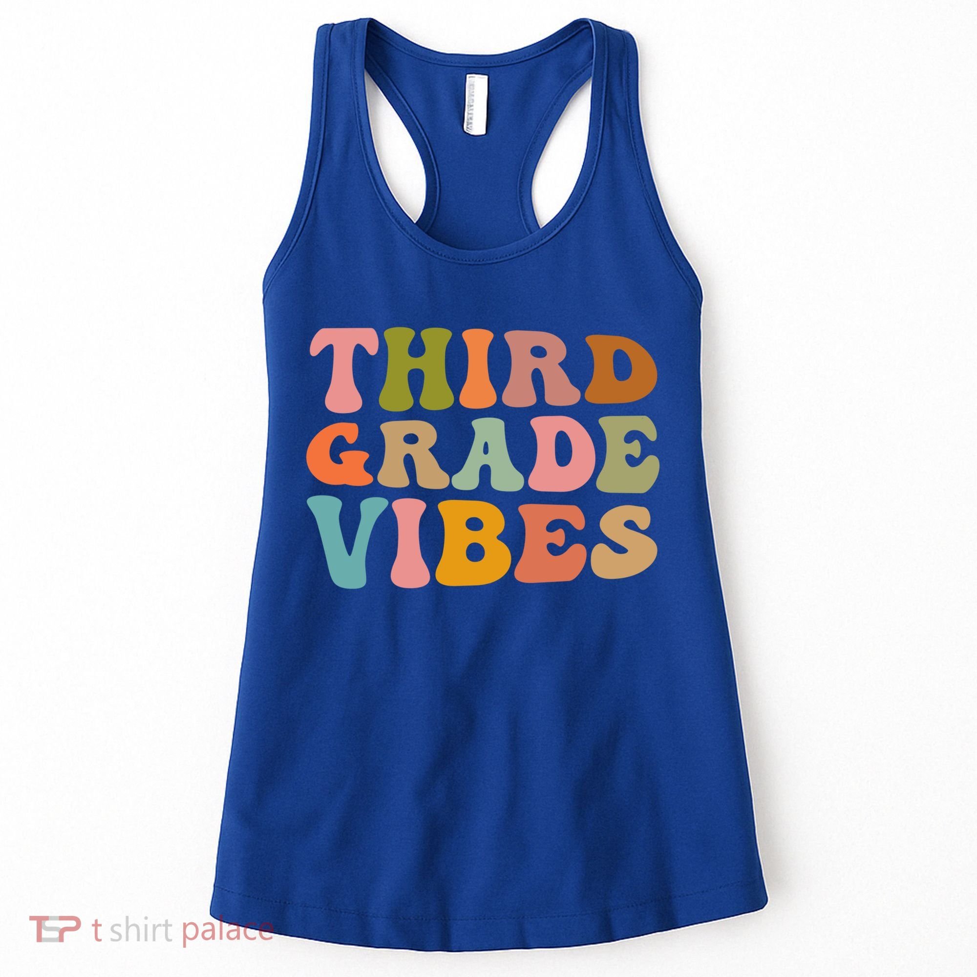 Retro Groovy Third Grade Vibes 3Rd Grade First Day Of School Gift Women's Tank Top