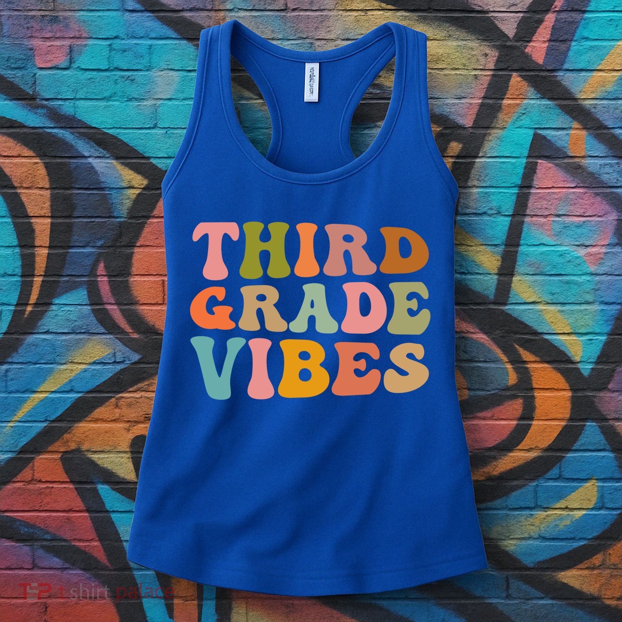 Retro Groovy Third Grade Vibes 3Rd Grade First Day Of School Gift Women's Tank Top