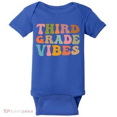 Retro Groovy Third Grade Vibes 3Rd Grade First Day Of School Gift Baby Bodysuit