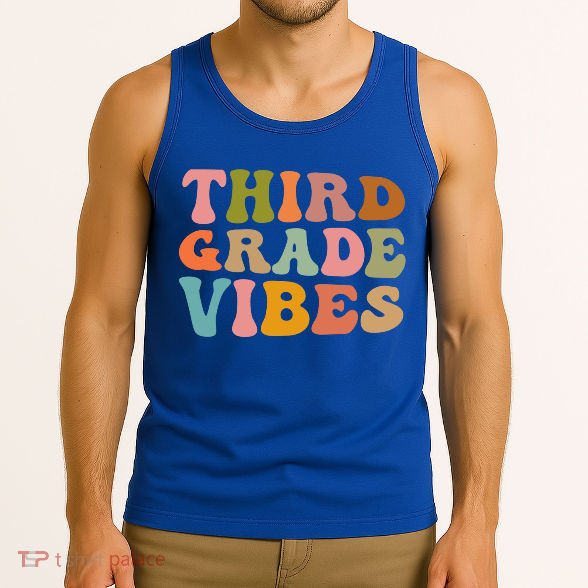 Retro Groovy Third Grade Vibes 3Rd Grade First Day Of School Gift Tank Top