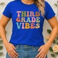 Retro Groovy Third Grade Vibes 3Rd Grade First Day Of School Gift Women's T-Shirt thumb 2