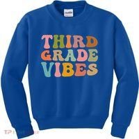 Retro Groovy Third Grade Vibes 3Rd Grade First Day Of School Gift Kids Sweatshirt thumb 0
