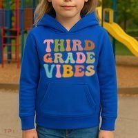 Retro Groovy Third Grade Vibes 3Rd Grade First Day Of School Gift Kids Hoodie thumb 3