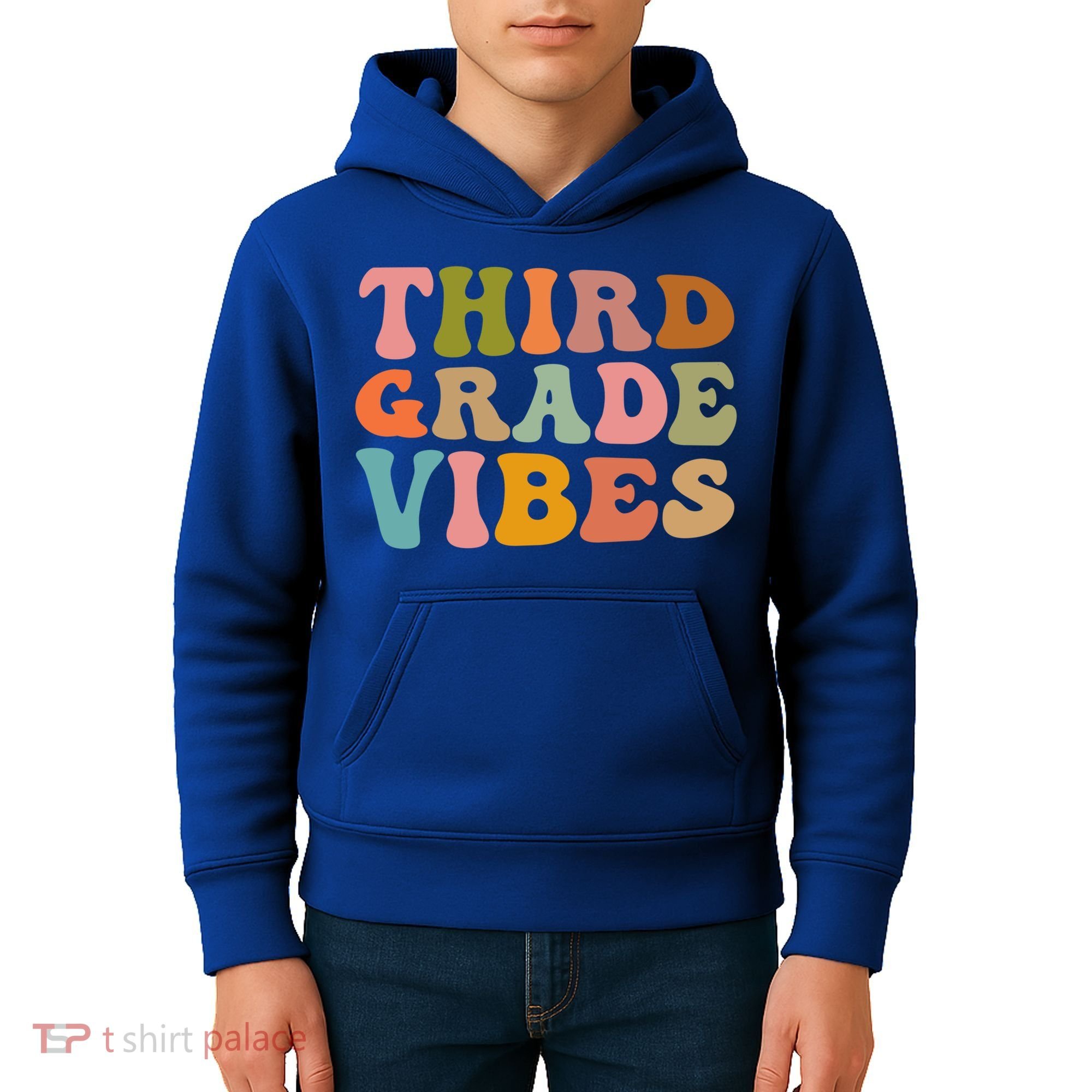 Retro Groovy Third Grade Vibes 3Rd Grade First Day Of School Gift Kids Hoodie