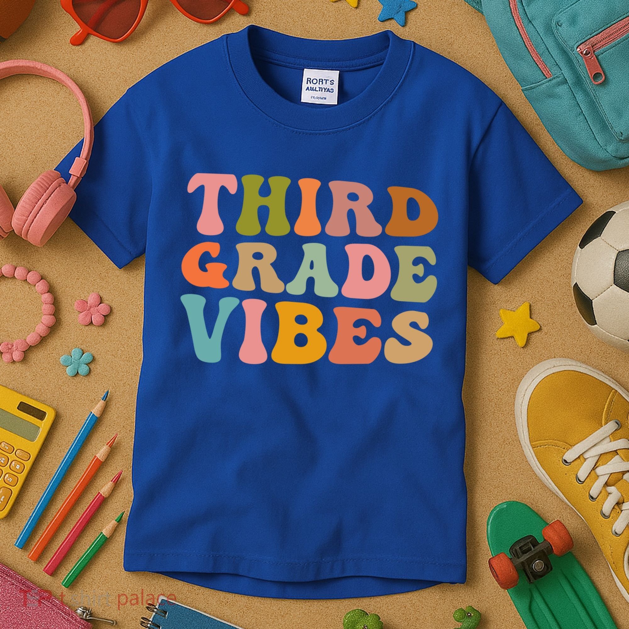 Retro Groovy Third Grade Vibes 3Rd Grade First Day Of School Gift Kids T-Shirt