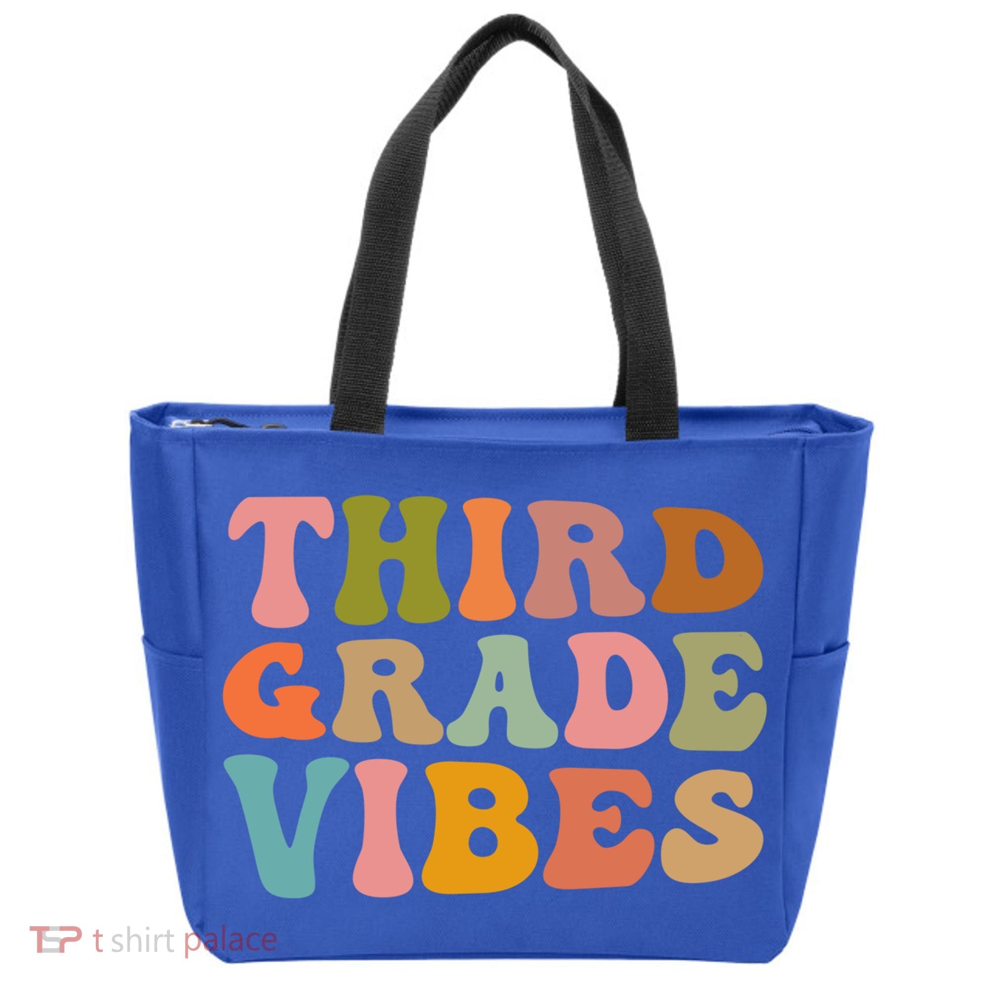 Retro Groovy Third Grade Vibes 3Rd Grade First Day Of School Gift Tote Bag