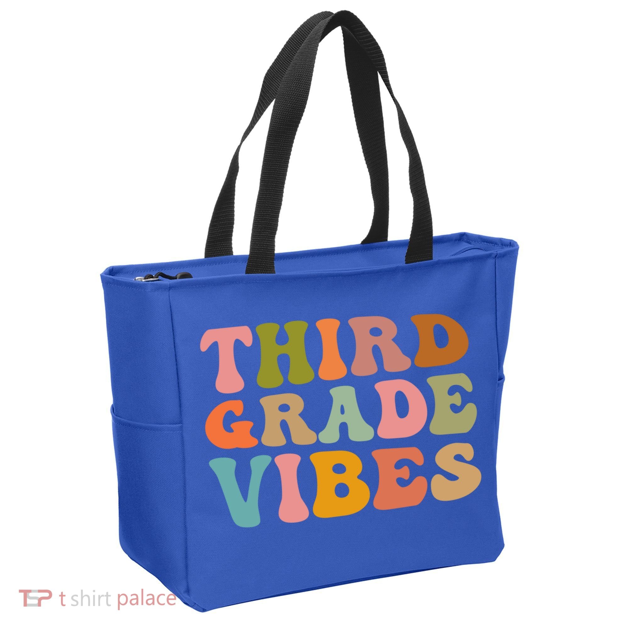 Retro Groovy Third Grade Vibes 3Rd Grade First Day Of School Gift Tote Bag