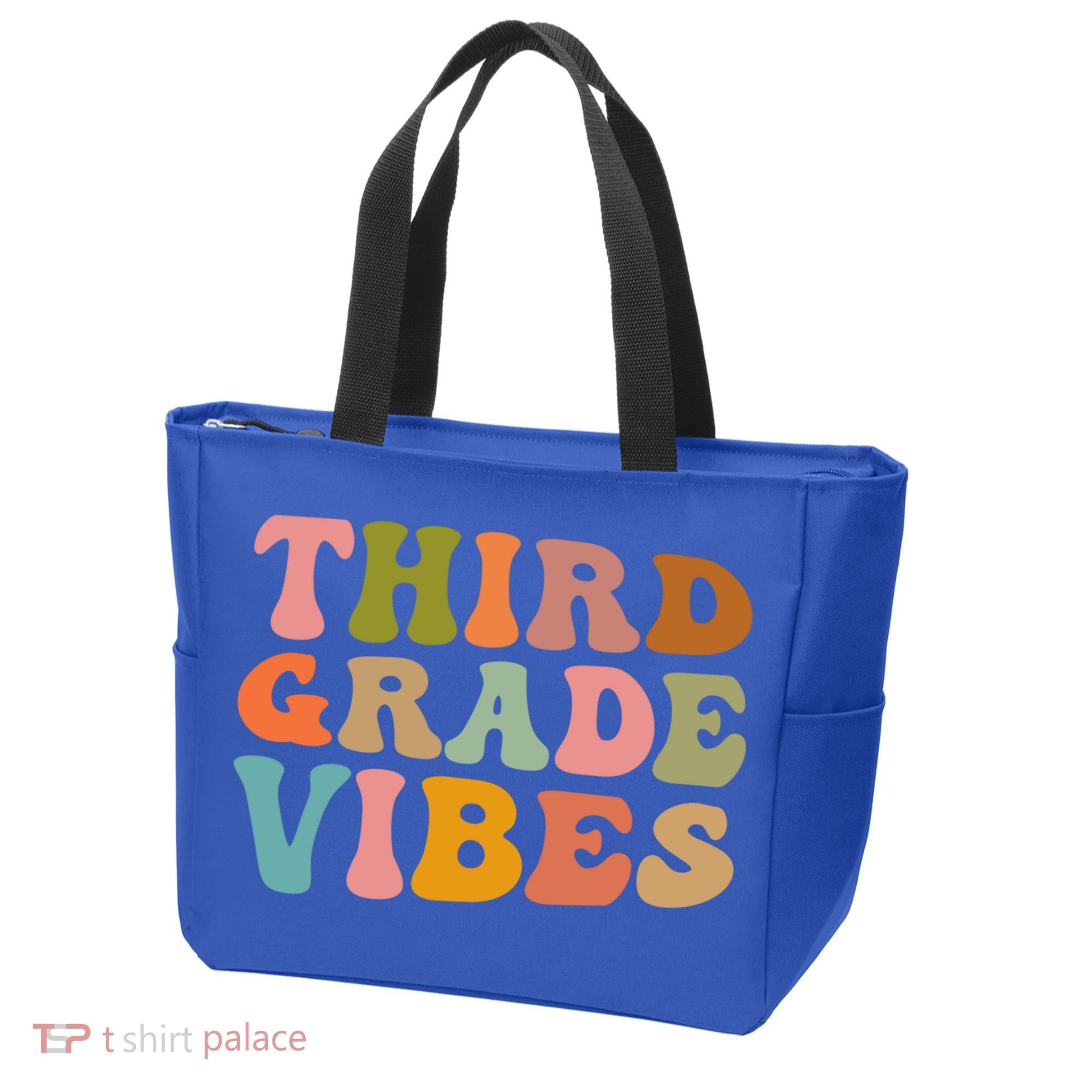 Retro Groovy Third Grade Vibes 3Rd Grade First Day Of School Gift Tote Bag