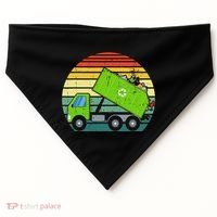 Retro Garbage Truck Waste Management USA-Made Doggie Bandana thumb 0