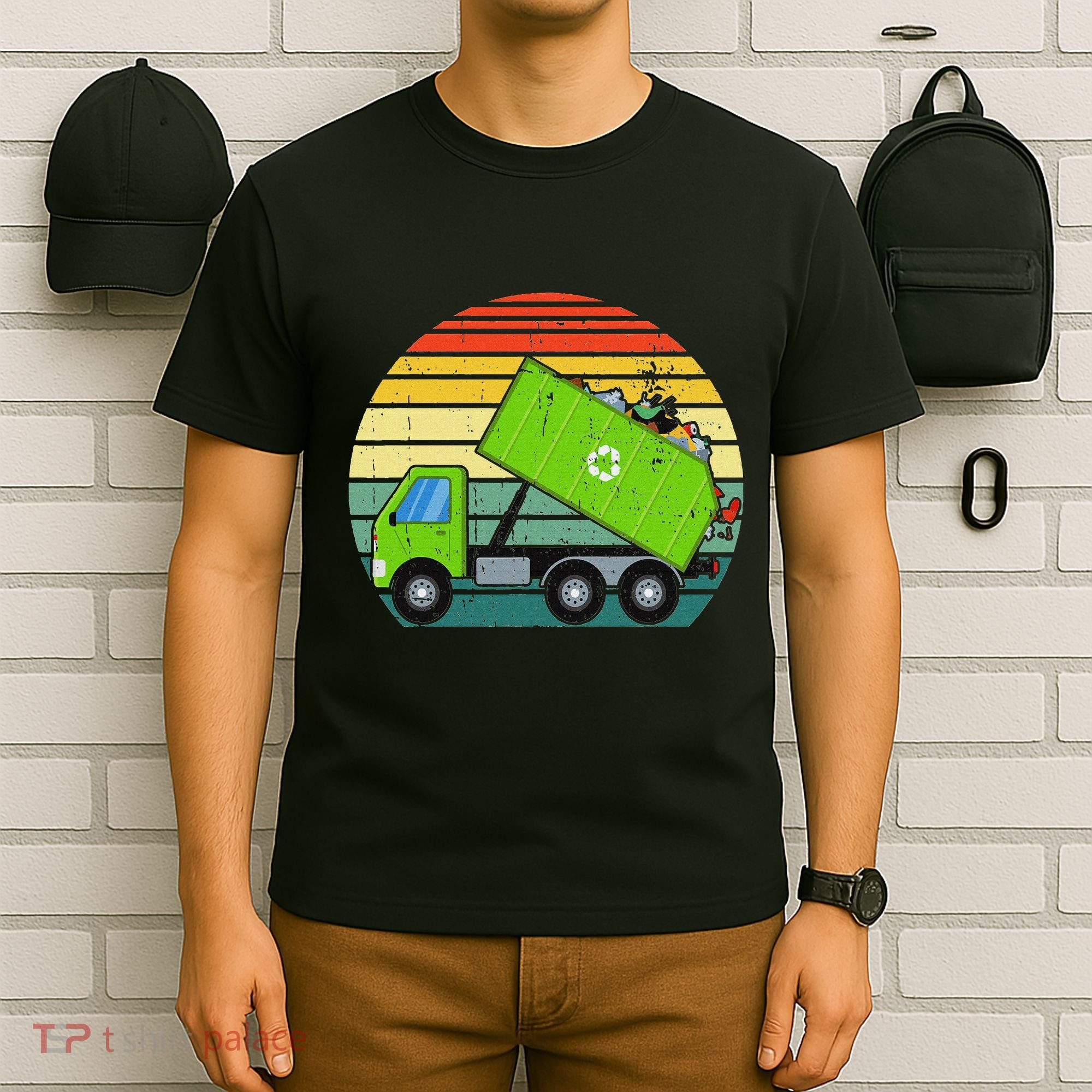 Retro Garbage Truck Waste Management T-Shirt