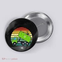 Retro Garbage Truck Waste Management Button thumb 0