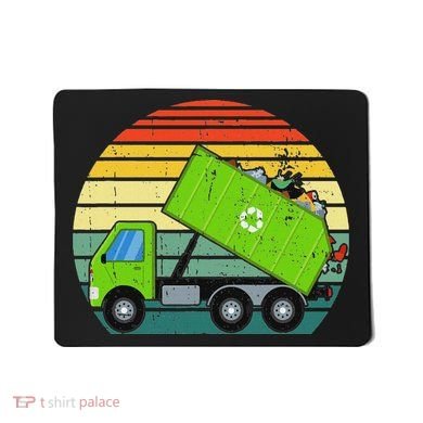 Retro Garbage Truck Waste Management Mousepad
