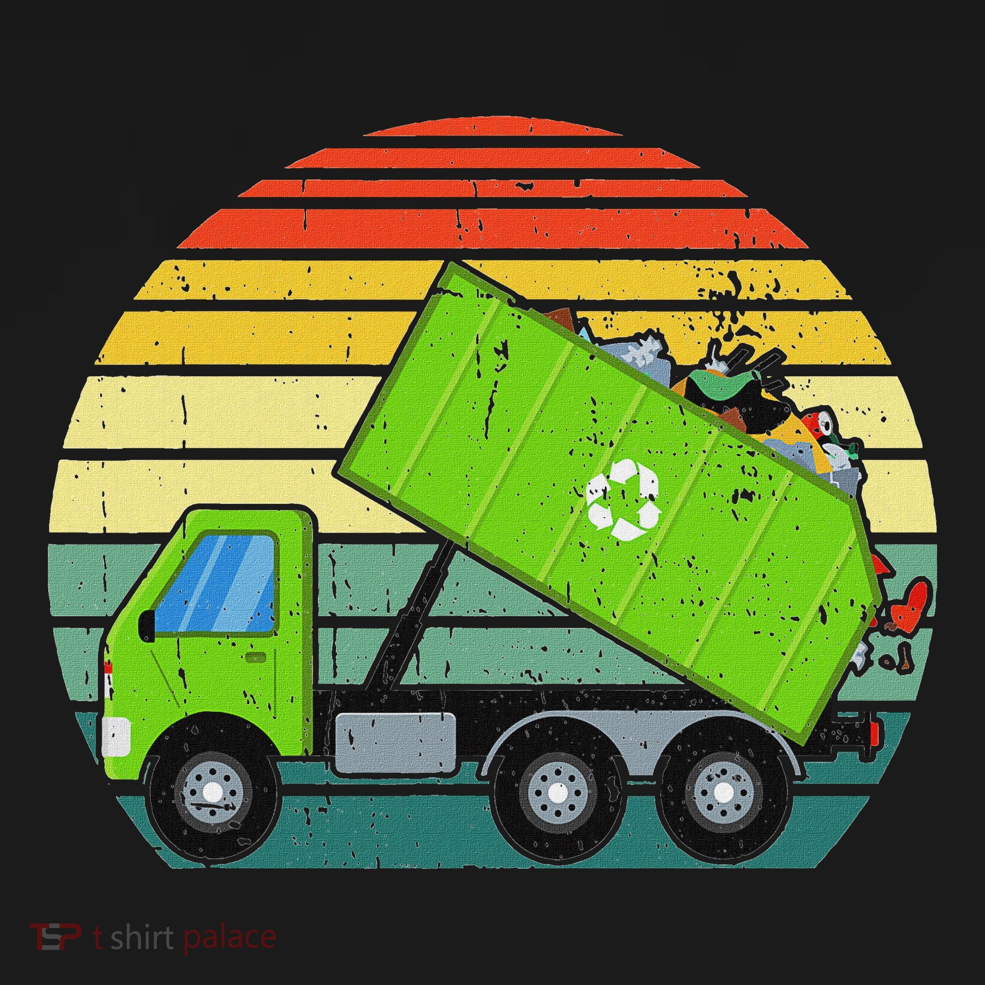 Retro Garbage Truck Waste Management Baby Bodysuit