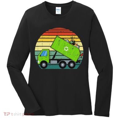 Retro Garbage Truck Waste Management Women's Long Sleeve Shirt