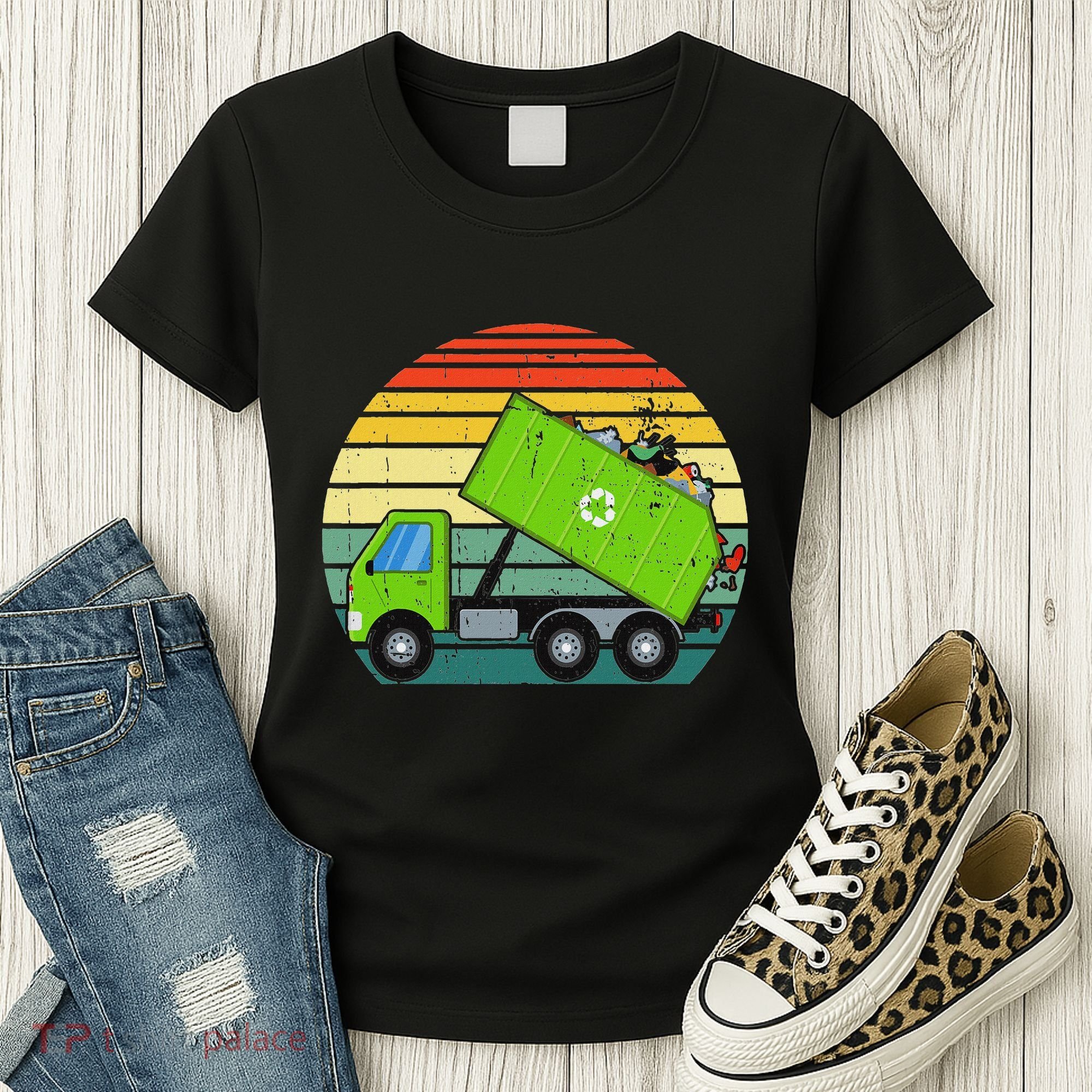 Retro Garbage Truck Waste Management Women's T-Shirt