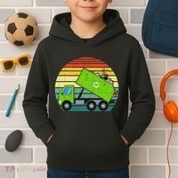 Retro Garbage Truck Waste Management Kids Hoodie thumb 2
